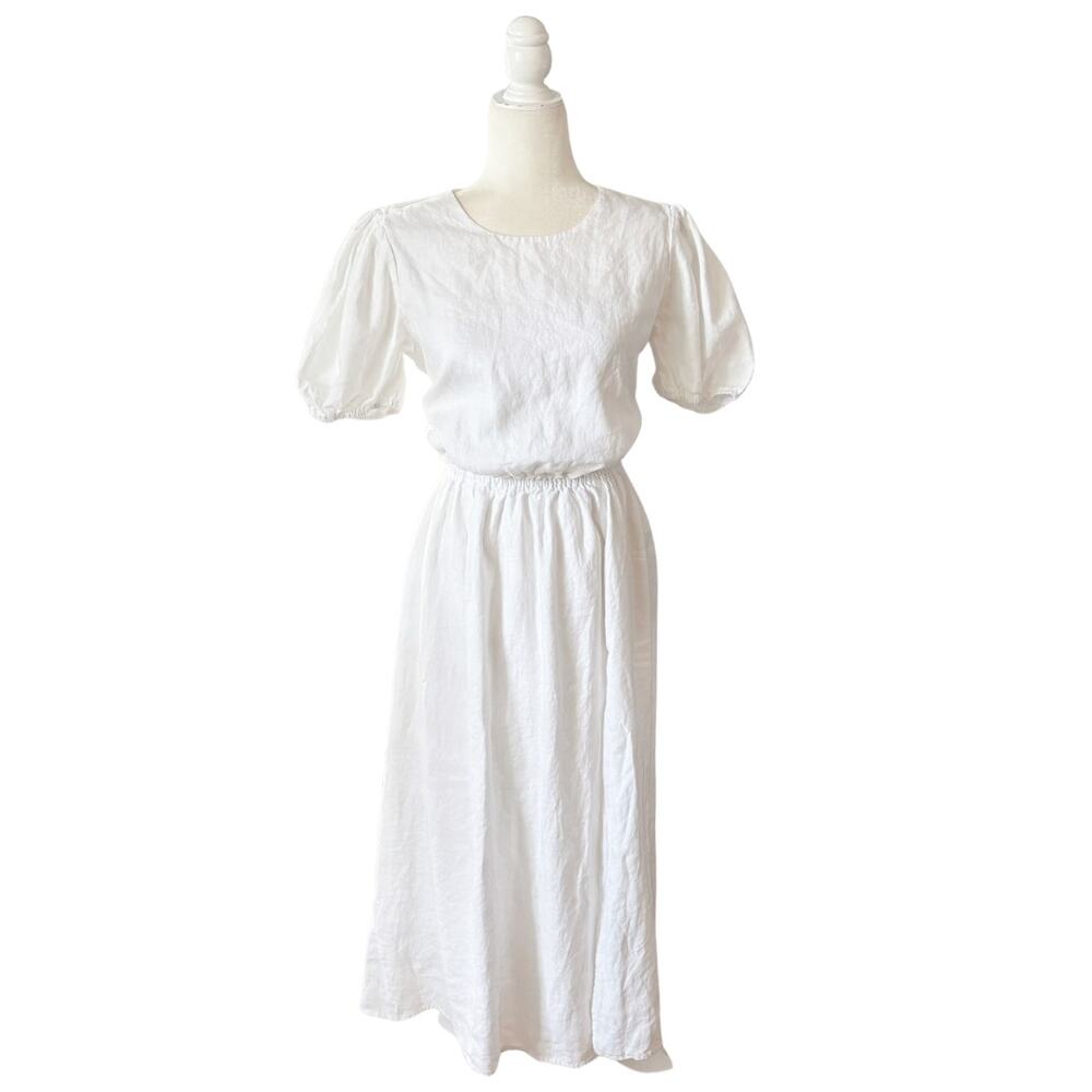 Reformation Anneliese Linen Dress 12 White NEW - Picture 3 of 12